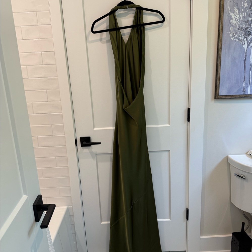 Show Me Your MuMu Olive Green Jasmine Halter Maxi Dress - Picture 5 of 6